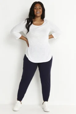 Evans Blue Jersey Tapered Trousers