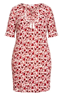 Evans White & Red Floral Mini Dress 10 Evans White & Red Floral Mini Dress -Bold Fit Store 04C05LRED 5