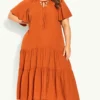 Evans Brown Tiered Maxi Dress