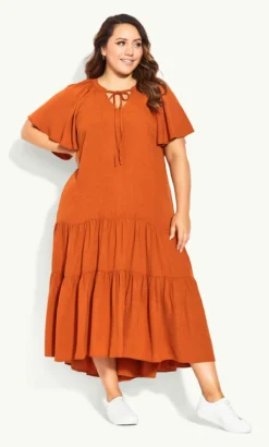 Evans Brown Tiered Maxi Dress