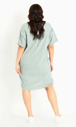 Evans Sea Green Linen Tunic Dress -Bold Fit Store 04E49LMUL 2