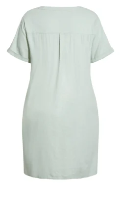 Evans Sea Green Linen Tunic Dress -Bold Fit Store 04E49LMUL 4