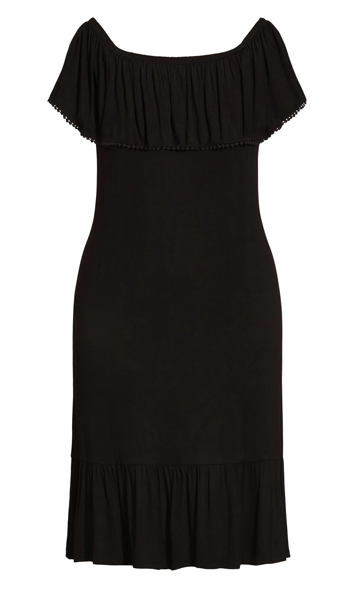 Evans Black Embroidered Frill Midi Dress 4 Evans Black Embroidered Frill Midi Dress - Image 4