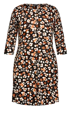 Evans Black Animal Print Pocket Jersey Dress -Bold Fit Store 04S39LBLK 3