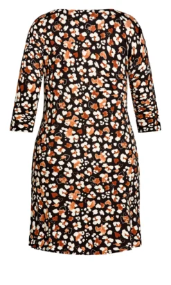 Evans Black Animal Print Pocket Jersey Dress -Bold Fit Store 04S39LBLK 4