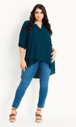Evans Teal Green Double Layer Blouse -Bold Fit Store 08A70MMUL 2