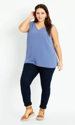Evans Blue Essential V-Neck Vest Top