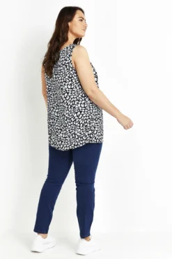 Evans Black & Blue Animal Print Vest Top -Bold Fit Store 08V35LBLE 4