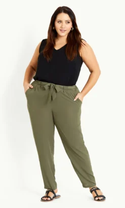 Evans Green Pebble Belted Trouser