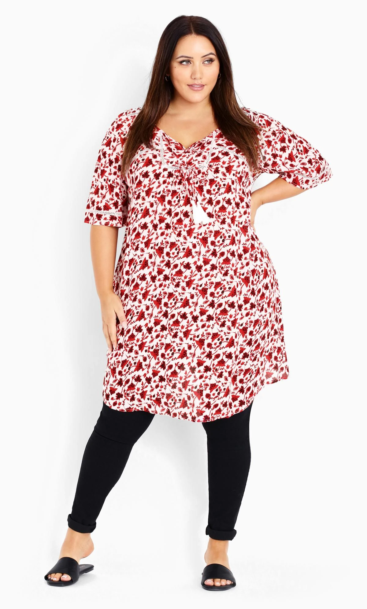 Evans White & Red Floral Mini Dress 2 Evans White & Red Floral Mini Dress - Image 2