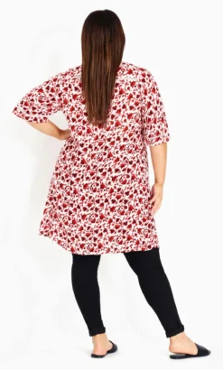 Evans White & Red Floral Mini Dress 8 Evans White & Red Floral Mini Dress -Bold Fit Store 0 4 04c05lred 2