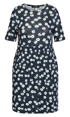 Evans Navy Floral Smock Dress -Bold Fit Store 0 4 04c14pmul 4