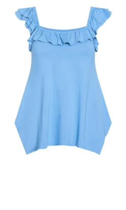 Avenue Light Blue Frill Vest Top -Bold Fit Store 1133c044 e1c8 42 611229 L5