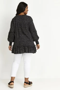 Evans Black Heart Tie Neck Blouse -Bold Fit Store 11P46ENVY 4