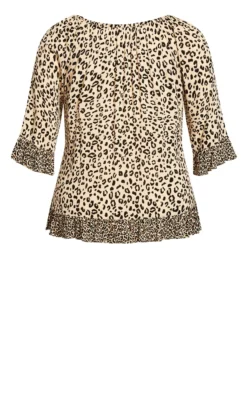 Evans Beige Brown Frill Hem T-Shirt 12 Evans Beige Brown Frill Hem T-Shirt -Bold Fit Store 11P51ENEU 6