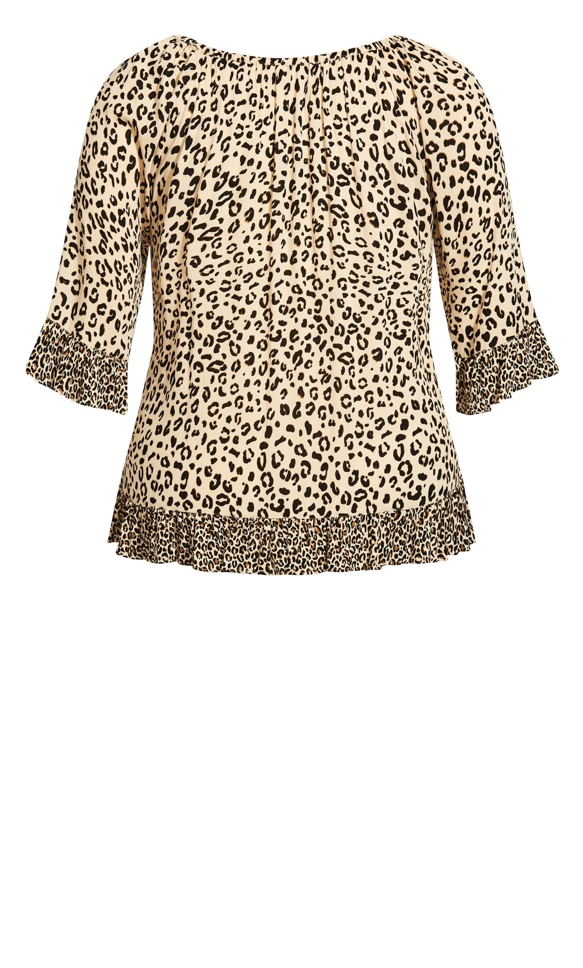 Evans Beige Brown Frill Hem T-Shirt 6 Evans Beige Brown Frill Hem T-Shirt - Image 6