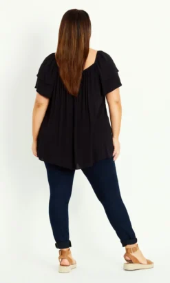 Evans Black Square Neck Top -Bold Fit Store 11P57EBLK 3