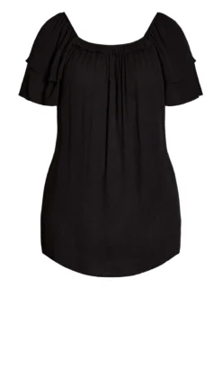 Evans Black Square Neck Top -Bold Fit Store 11P57EBLK 4