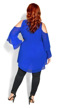 City Chic Blue Cold Shoulder Top -Bold Fit Store 200005COBALT 4