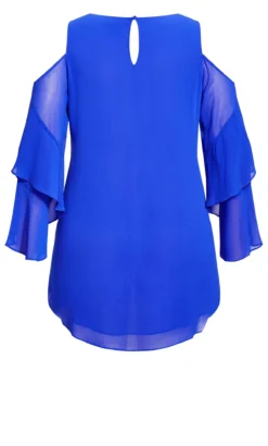 City Chic Blue Cold Shoulder Top -Bold Fit Store 200005COBALT 6