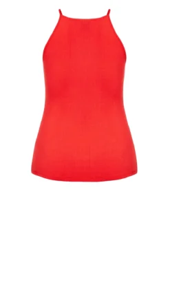 City Chic CCX Red Ribbed Halterneck Vest Top -Bold Fit Store 201108RED 15