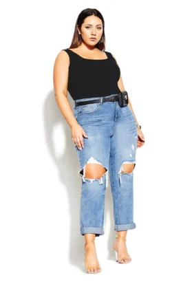 City Chic Black Square Neck Cami