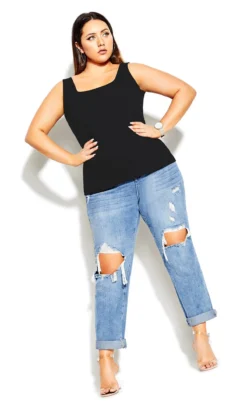 City Chic Black Square Neck Cami -Bold Fit Store 201110BLACK 5