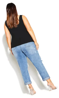 City Chic Black Square Neck Cami -Bold Fit Store 201110BLACK 6