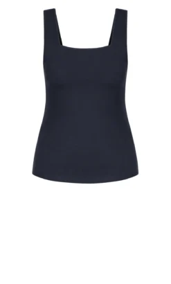City Chic CCX Navy Blue Square Neck Vest Top -Bold Fit Store 201110FRENCHNAVY 3