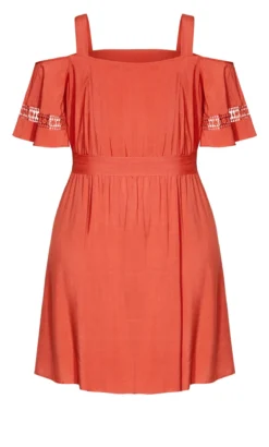 City Chic Orange Trim Shoulder Dress -Bold Fit Store 201765KOI 4