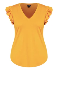 City Chic Honey Cami With Frill Sleeves -Bold Fit Store 201991HONEY 6