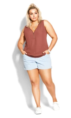 City Chic Rust Orange Sleeveless Blouse