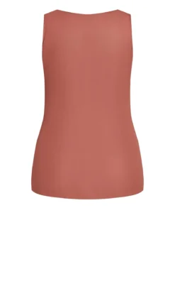 City Chic Rust Orange Sleeveless Blouse -Bold Fit Store 202171CINNAMON 6