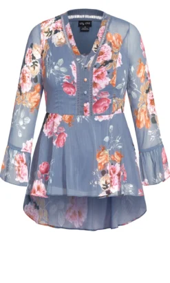 City Chic Periwinkle Blue Floral Crochet Detail Blouse 13 City Chic Periwinkle Blue Floral Crochet Detail Blouse -Bold Fit Store 202959FLORENCE 11