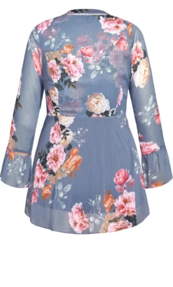 City Chic Periwinkle Blue Floral Crochet Detail Blouse 14 City Chic Periwinkle Blue Floral Crochet Detail Blouse -Bold Fit Store 202959FLORENCE 12