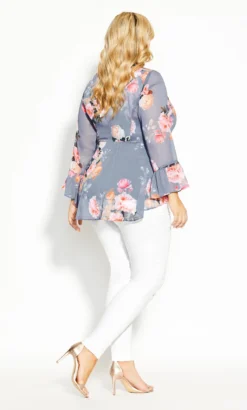 City Chic Periwinkle Blue Floral Crochet Detail Blouse 15 City Chic Periwinkle Blue Floral Crochet Detail Blouse -Bold Fit Store 202959FLORENCE 3