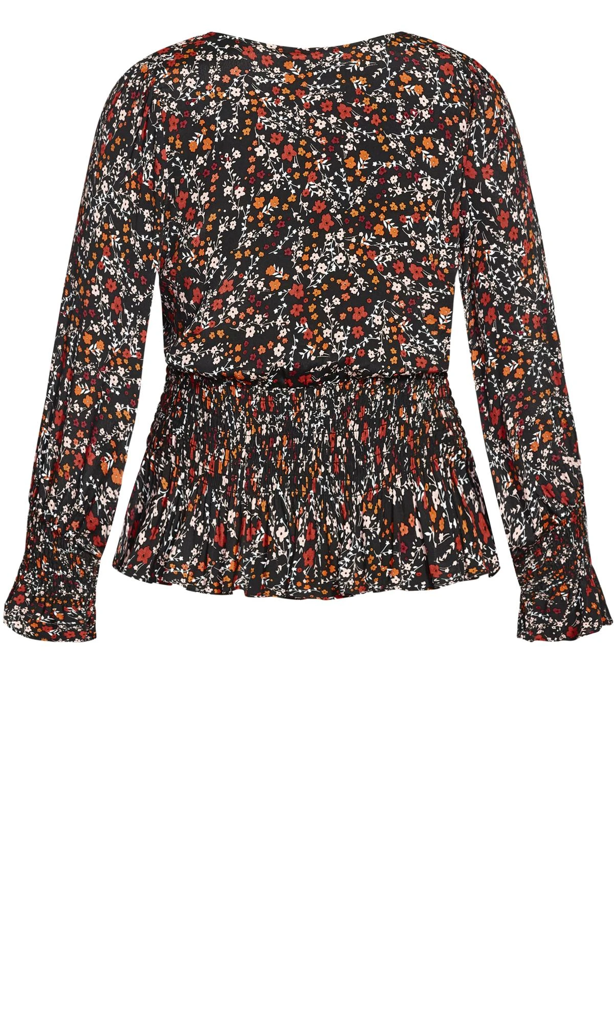 City Chic CCX Black Floral Print Gypsy Top 5 City Chic CCX Black Floral Print Gypsy Top - Image 5