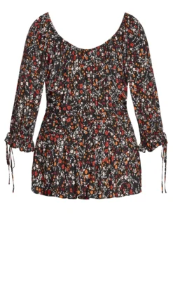 City Chic CCX Black Floral Print Bardot Top -Bold Fit Store 20322070SDITSY 7