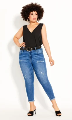 City Chic Black Double Layer Vest Top -Bold Fit Store 203621BLACK 2