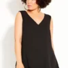 City Chic Black Double Layer Vest Top