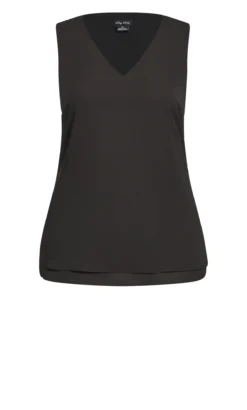 City Chic Black Double Layer Vest Top -Bold Fit Store 203621BLACK 7