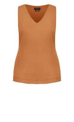 City Chic Orange Double Layer Top -Bold Fit Store 203621GINGER 5
