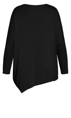 City Chic Black Long Sleeve Side Split Top -Bold Fit Store 203671BLACK 5