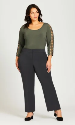 Avenue Charcoal Grey Straight Leg Trousers