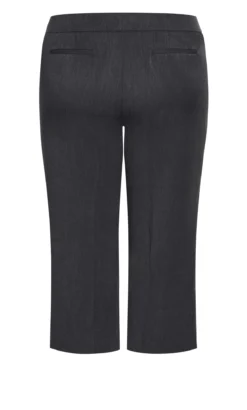 Avenue Navy Blue Straight Leg Petite Trousers -Bold Fit Store 203917CHARCOAL 117