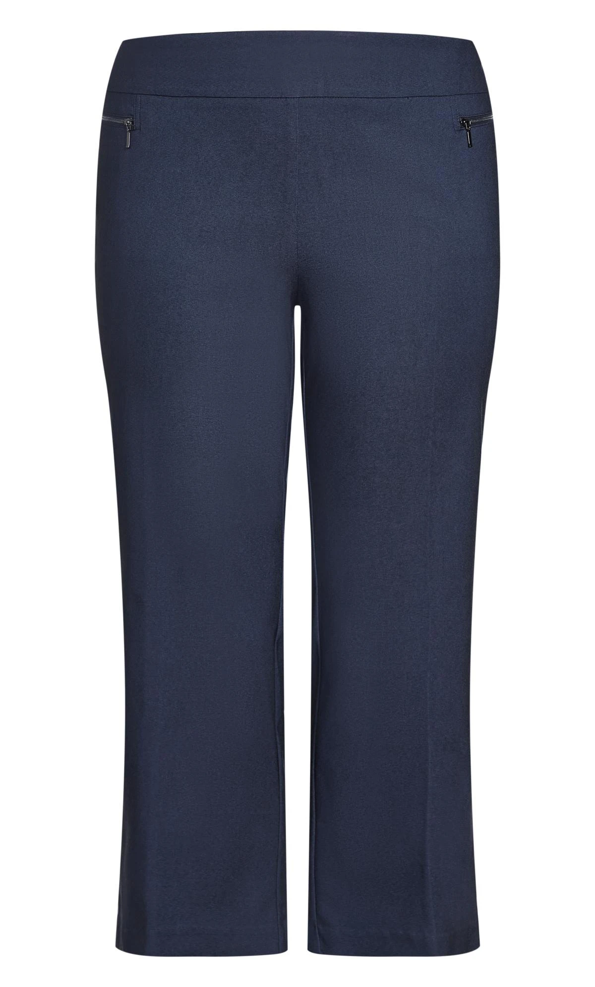 Avenue Petite Blue Stretch Zip Straight Leg Trousers 6 Avenue Petite Blue Stretch Zip Straight Leg Trousers - Image 6