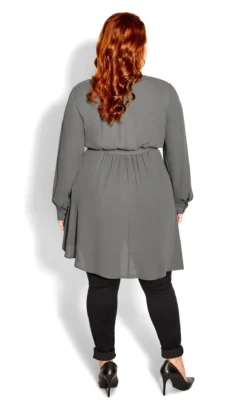 City Chic Teal Green Ruffle Wrap Top -Bold Fit Store 204078DEEPSAGE 4