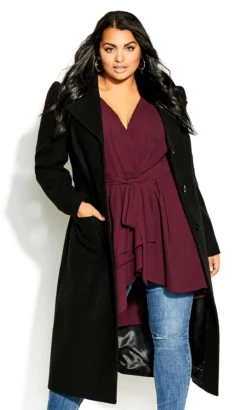 City Chic Wine Red Longline Wrap Top -Bold Fit Store 204078PORT 14
