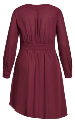 City Chic Wine Red Longline Wrap Top -Bold Fit Store 204078PORT 7