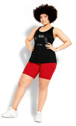 City Chic CCX Blue Logo Print Active Vest Top -Bold Fit Store 205507BLACK 4